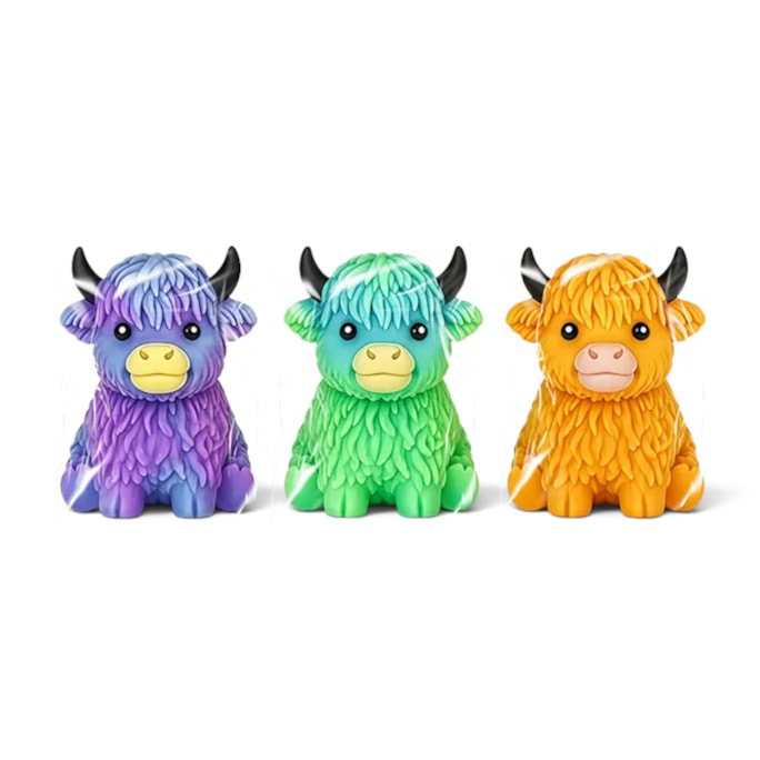 Wholesale Coloured Highland Cow Stretchy CDU | Wholesale Direct