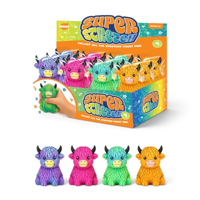 Wholesale Coloured Highland Cow Stretchy CDU | Wholesale Direct Wholesale Coloured Highland Cow Stretchy CDU | Wholesale Direct