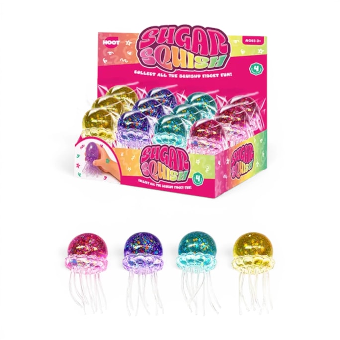 Wholesale Glitter Jelly Fish Sugar Filled Squishy CDU | Wholesale Direct