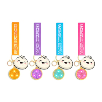 Wholesale Squishy LED Dumpling Keyring With Tag 3.5cm CDU | Wholesale Direct