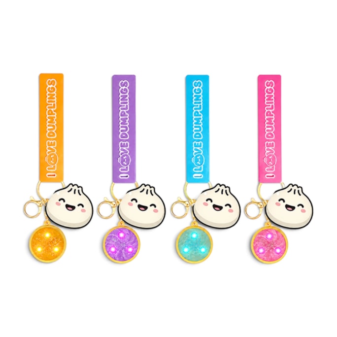 Wholesale Squishy LED Dumpling Keyring With Tag 3.5cm CDU | Wholesale Direct