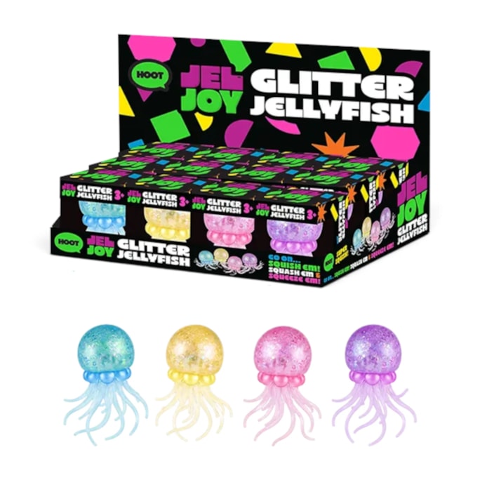 Wholesale Squishy Glitter Jelly Fish 9x5.7cm CDU | Wholesale Direct