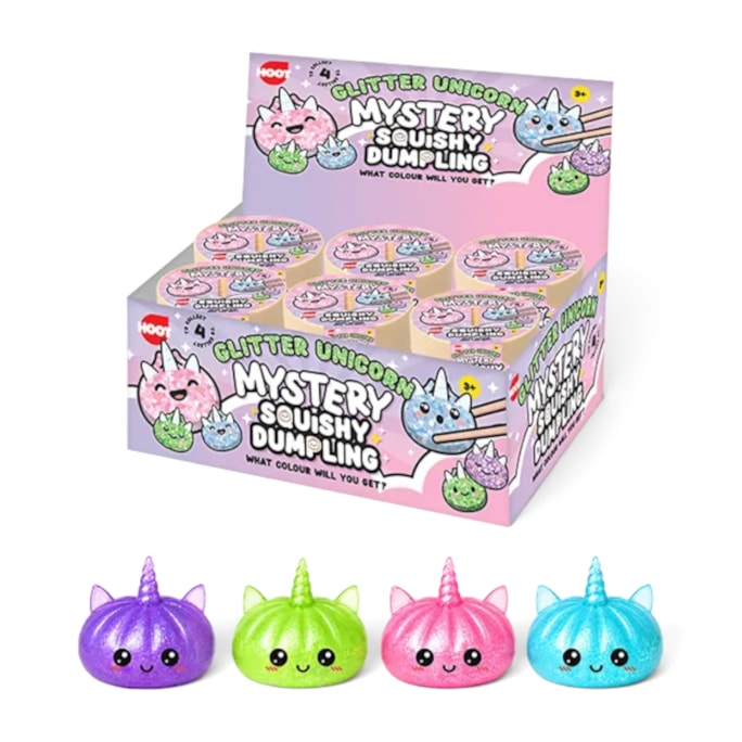 Wholesale Squishy Glitter Unicorn Dumpling 8.5cm CDU | Wholesale Direct