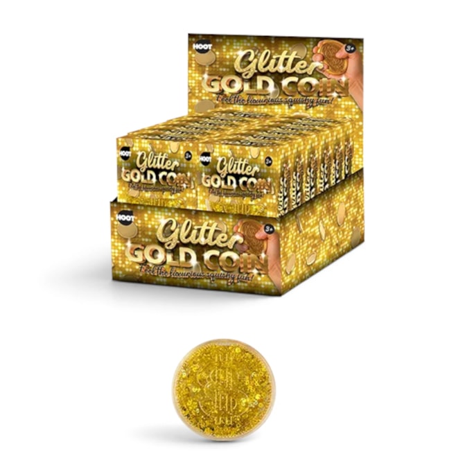 Wholesale Big Glitter Squishy Coin 8.5cm CDU | Wholesale Direct