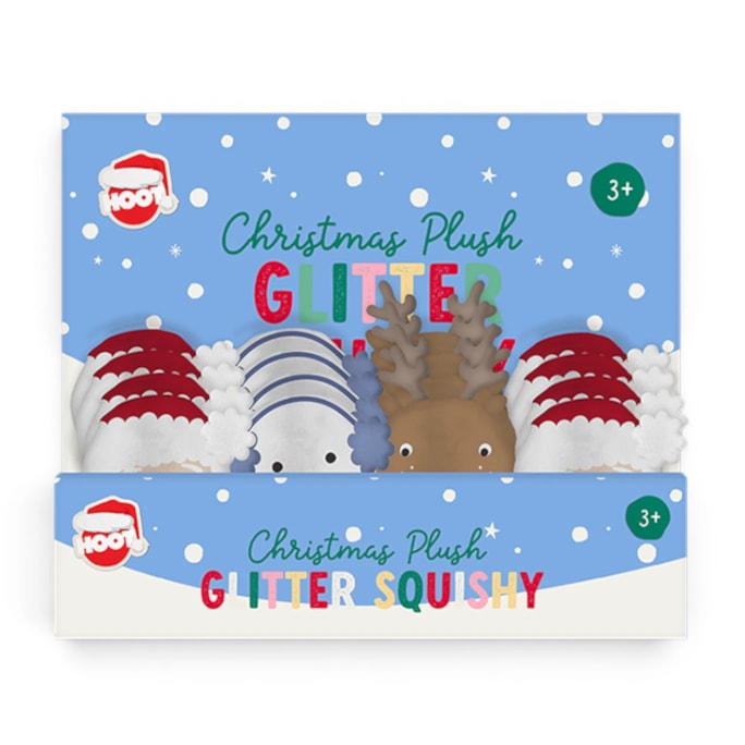Wholesale Christmas Plush Glitter Squishies CDU | Wholesale Direct