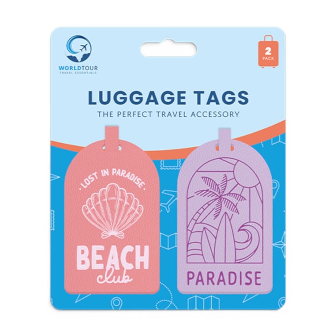 Wholesale Trend PU Leather Luggage Tags 2pk | Wholesale Direct