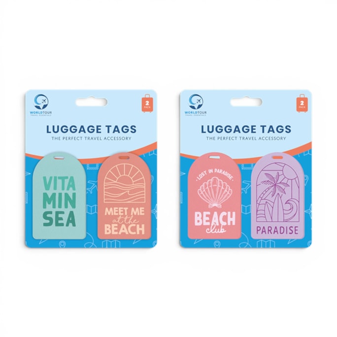 Wholesale Trend PU Leather Luggage Tags 2pk | Wholesale Direct