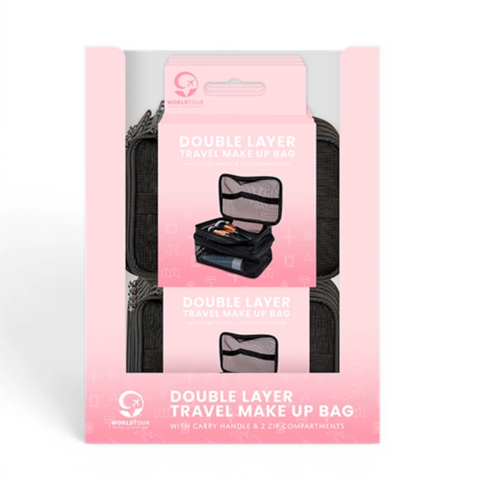 Wholesale Double Layer Travel Make Up Bag CDU | Wholesale Direct Wholesale Double Layer Travel Make Up Bag CDU | Wholesale Direct