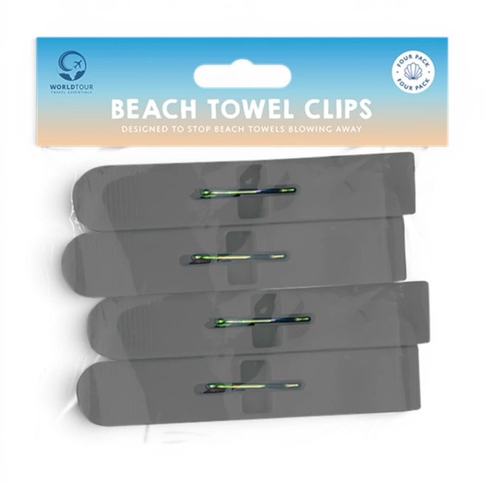 Wholesale Beach Towel Clips - 4 Pack | Wholesale Direct