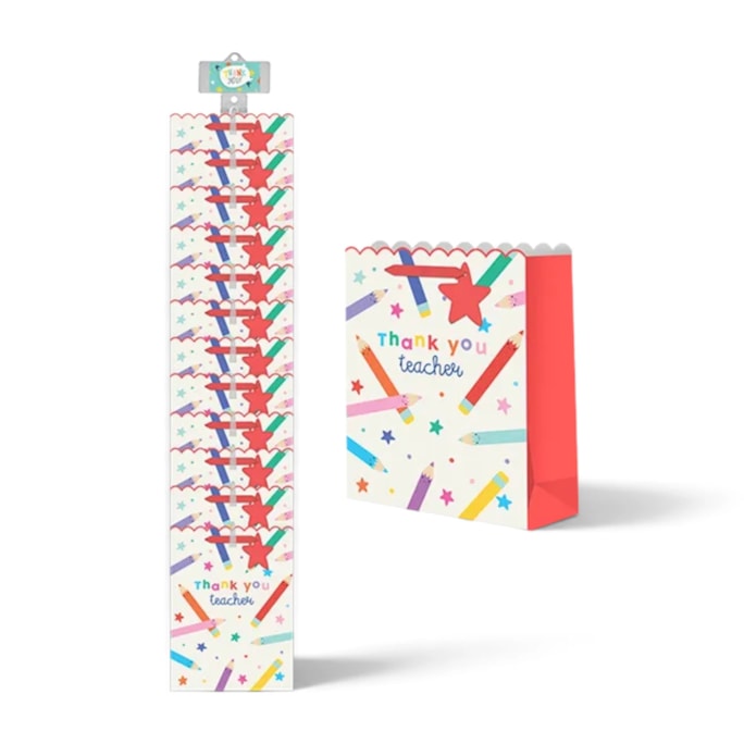 Wholesale Thank You Teacher Medium Gift Bag Clip Strip | Wholesale Direct Wholesale Thank You Teacher Medium Gift Bag Clip Strip | Wholesale Direct