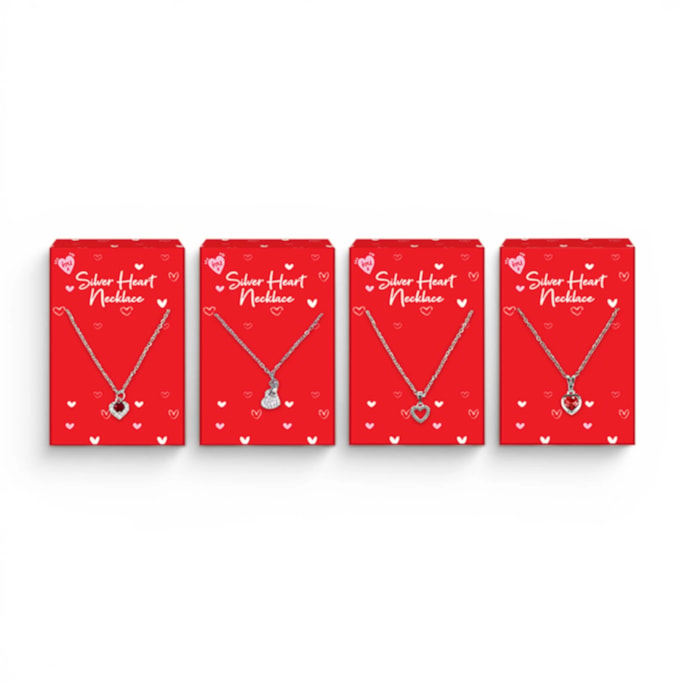Wholesale Valentine's Day Silver Heart Necklaces in CDU | Wholesale Direct
