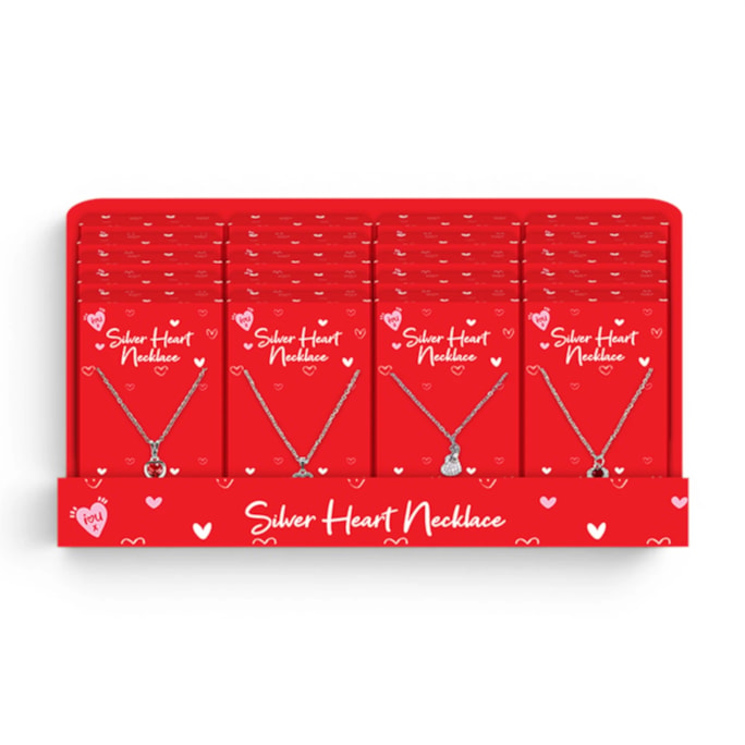 Wholesale Valentine's Day Silver Heart Necklaces in CDU | Wholesale Direct
