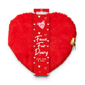 Wholesale Valentine Heart Faux Fur Diary with Lock in CDU | Wholesale Direct Wholesale Valentine Heart Faux Fur Diary with Lock in CDU | Wholesale Direct