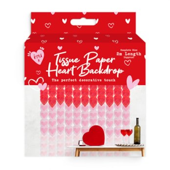 Wholesale Valentine's Heart Ombre Tissue Paper Backdrop CDU | Wholesale Direct
