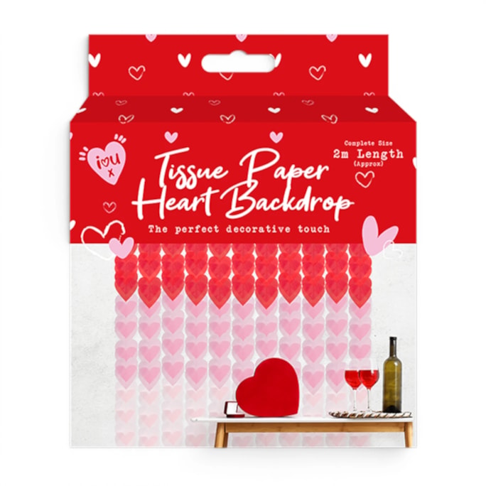Wholesale Valentine's Heart Ombre Tissue Paper Backdrop CDU | Wholesale Direct