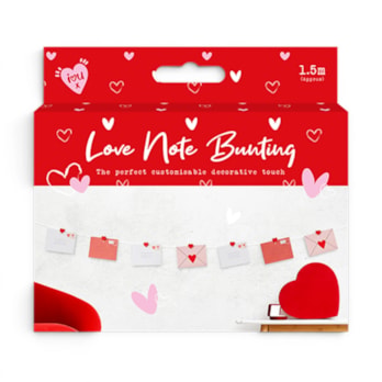 Wholesale Valentine's Customisable Love Note Bunting 1.5m CDU | Wholesale Direct