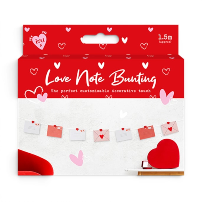 Wholesale Valentine's Customisable Love Note Bunting 1.5m CDU | Wholesale Direct