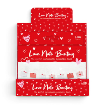 Wholesale Valentine's Customisable Love Note Bunting 1.5m CDU | Wholesale Direct Wholesale Valentine's Customisable Love Note Bunting 1.5m CDU | Wholesale Direct