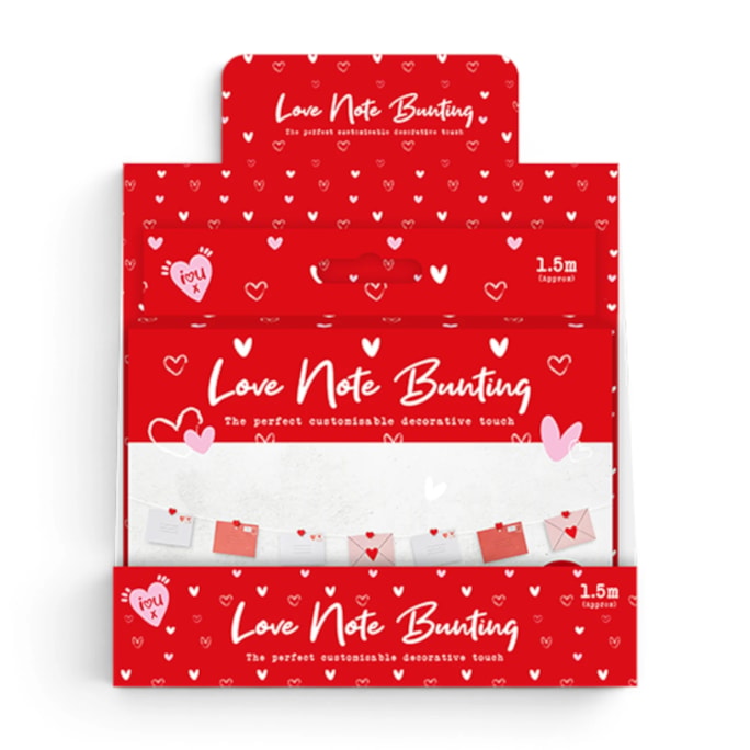 Wholesale Valentine's Customisable Love Note Bunting 1.5m CDU | Wholesale Direct