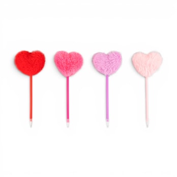 Wholesale Valentine's Pompom Heart Ball Pen CDU | Wholesale Direct
