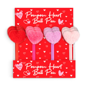 Wholesale Valentine's Pompom Heart Ball Pen CDU | Wholesale Direct Wholesale Valentine's Pompom Heart Ball Pen CDU | Wholesale Direct