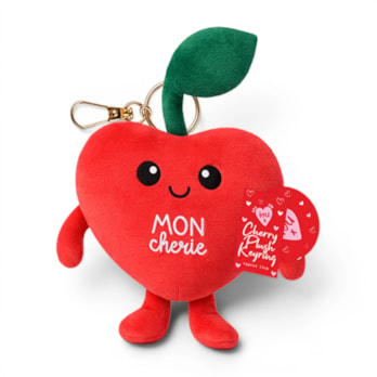 Wholesale Valentines Cherry Plush Keyring 10cm CDU | Wholesale Direct