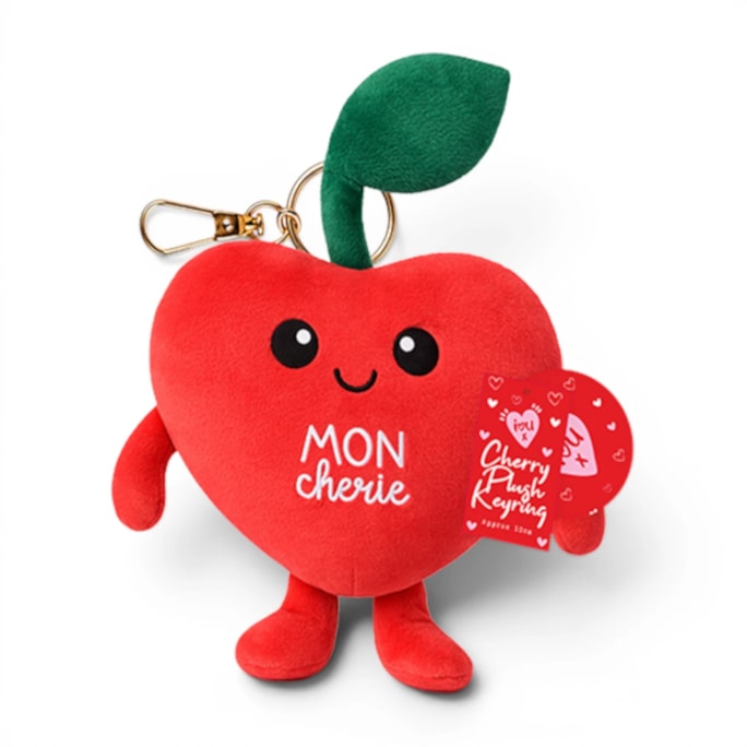Wholesale Valentines Cherry Plush Keyring 10cm CDU | Wholesale Direct