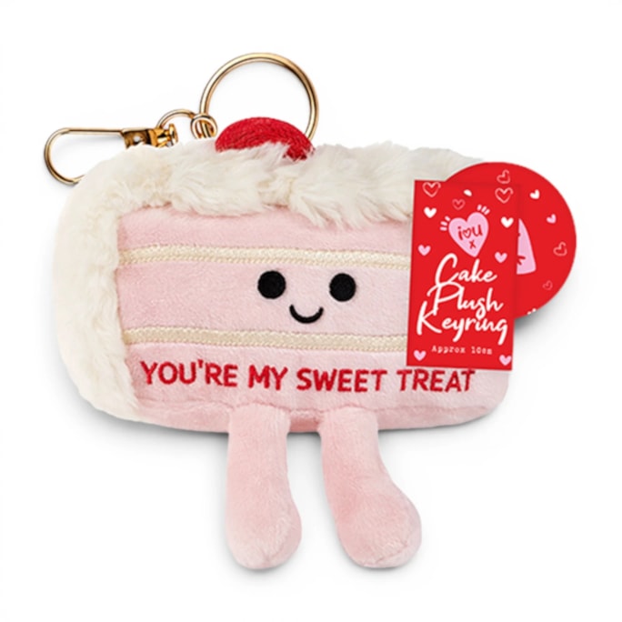 Wholesale Valentines Cake Plush Keyring 10cm CDU | Wholesale Direct