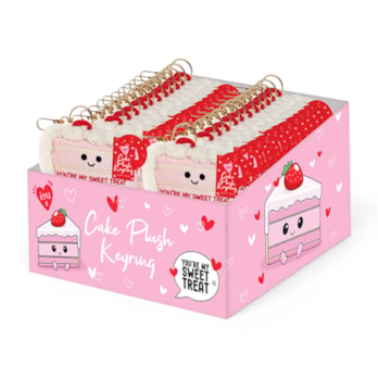 Wholesale Valentines Cake Plush Keyring 10cm CDU | Wholesale Direct