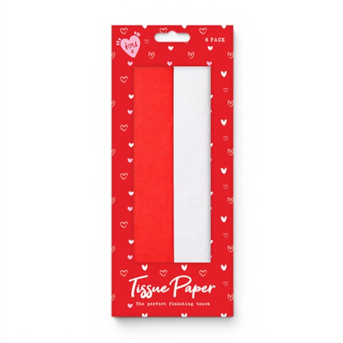 Wholesale Valentine's Day Dual Colour Tissue Paper 6pk | Wholesale Direct