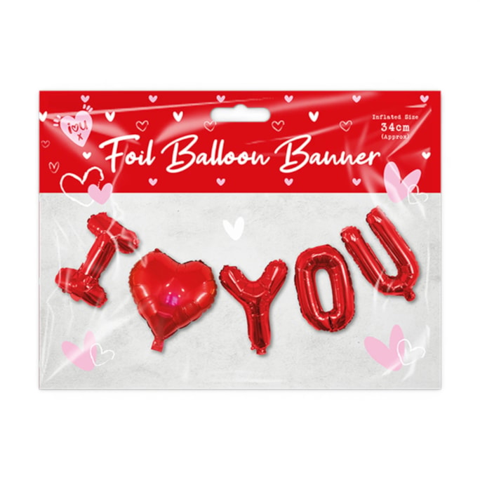 Wholesale I Love You Foil Balloon Banner | Wholesale Direct