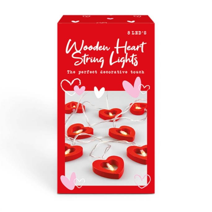 Wholesale 8 LED Wooden Heart Lights | Wholesale Direct Wholesale 8 LED Wooden Heart Lights | Wholesale Direct