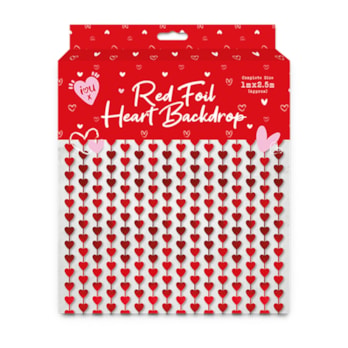 Wholesale Valentine's Heart Foil Backdrop 1M X 2.5M | Wholesale Direct
