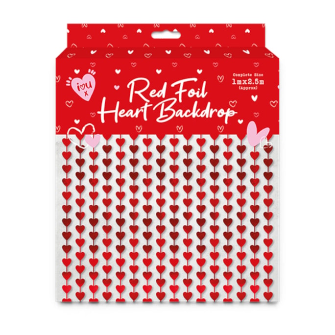 Wholesale Valentine's Heart Foil Backdrop 1M X 2.5M | Wholesale Direct