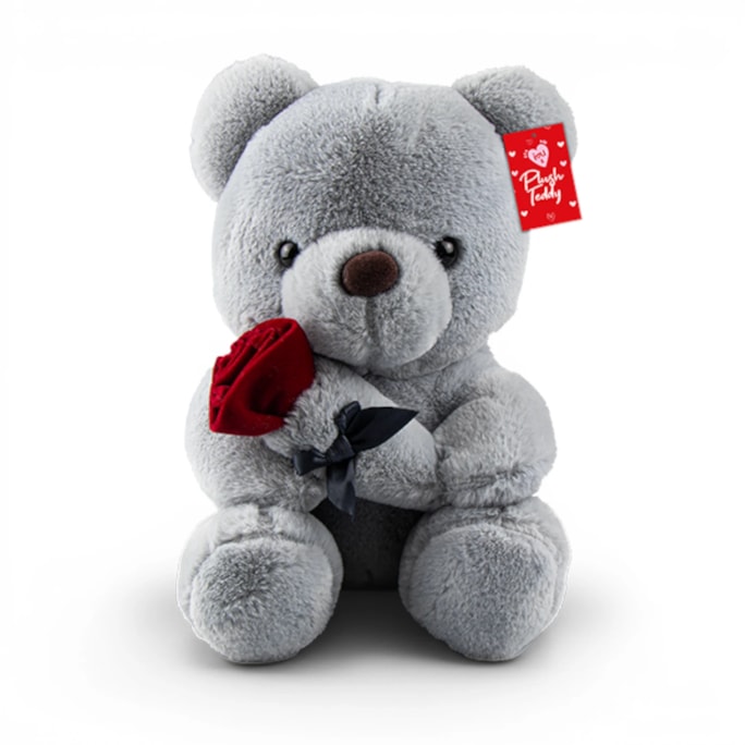 Wholesale Valentine's Plush Teddy with Rose 27cm | Wholesale Direct