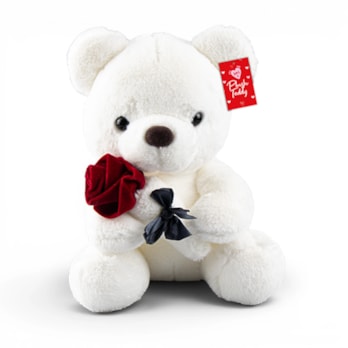 Wholesale Valentine's Plush Teddy with Rose 27cm | Wholesale Direct