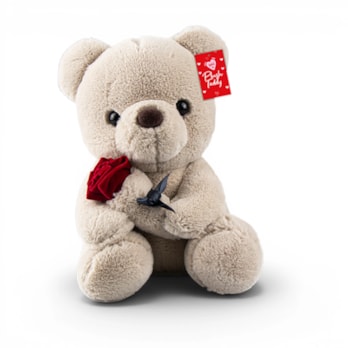 Wholesale Valentine's Plush Teddy with Rose 27cm | Wholesale Direct