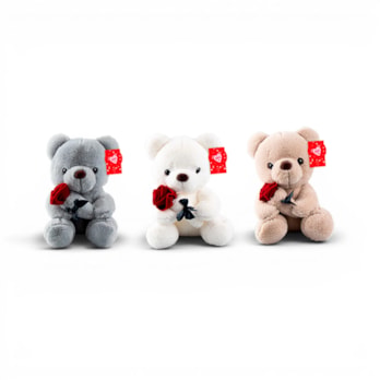 Wholesale Valentine's Plush Teddy with Rose 27cm | Wholesale Direct Wholesale Valentine's Plush Teddy with Rose 27cm | Wholesale Direct