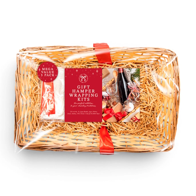 Wholesale 3 Large Hamper Wrapping Kits 47cm x 29cm | Wholesale Direct