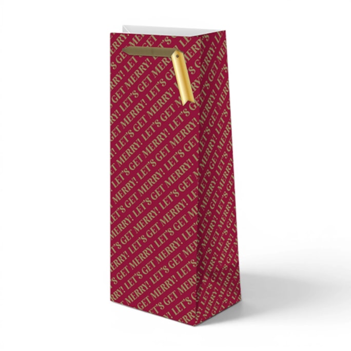 Wholesale Christmas Luxury Foiled Bottle Bag | Wholesale Direct