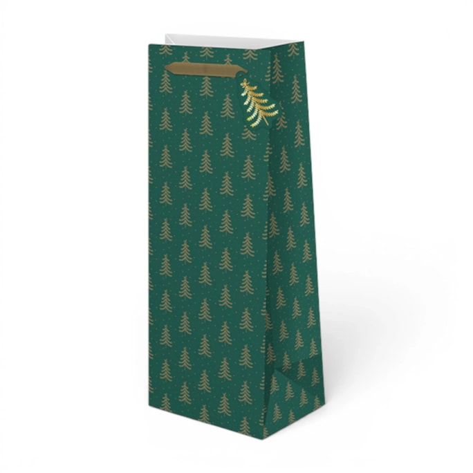 Wholesale Christmas Luxury Foiled Bottle Bag | Wholesale Direct
