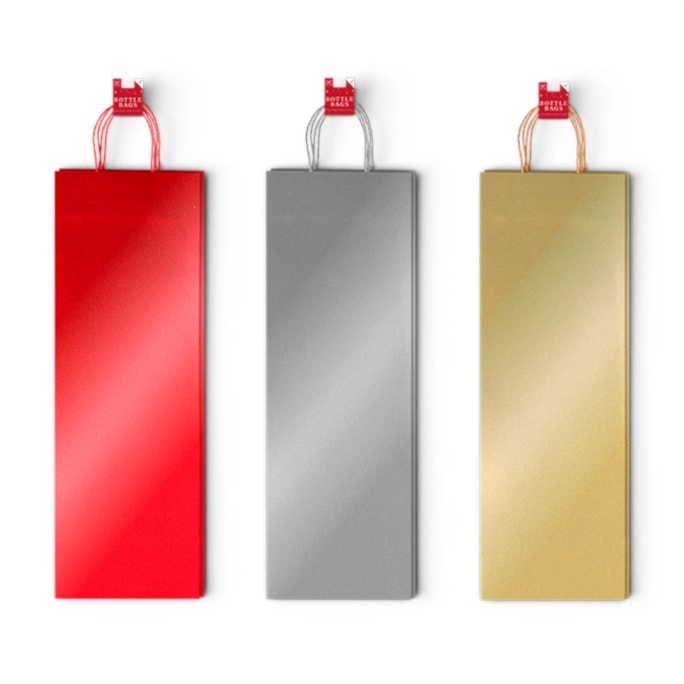 Wholesale Matte Metallic Bottle Bag 2pk | Wholesale Direct