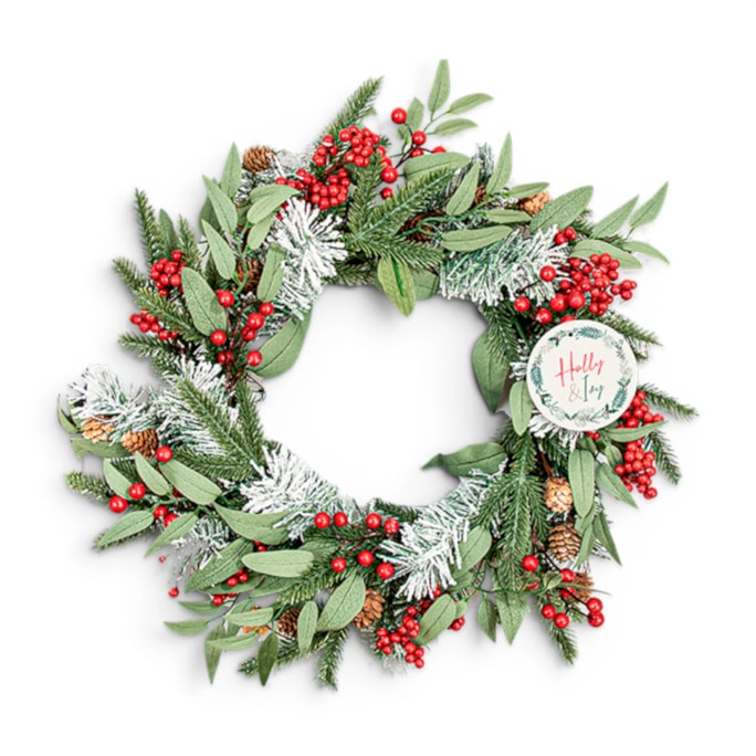 Wholesale Frosted Berry Wreath 50cm | Wholesale Direct
