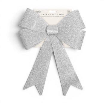 Wholesale Silver Extra Large Foil Bow 57cm x 48cm x 9cm | Wholesale Direct