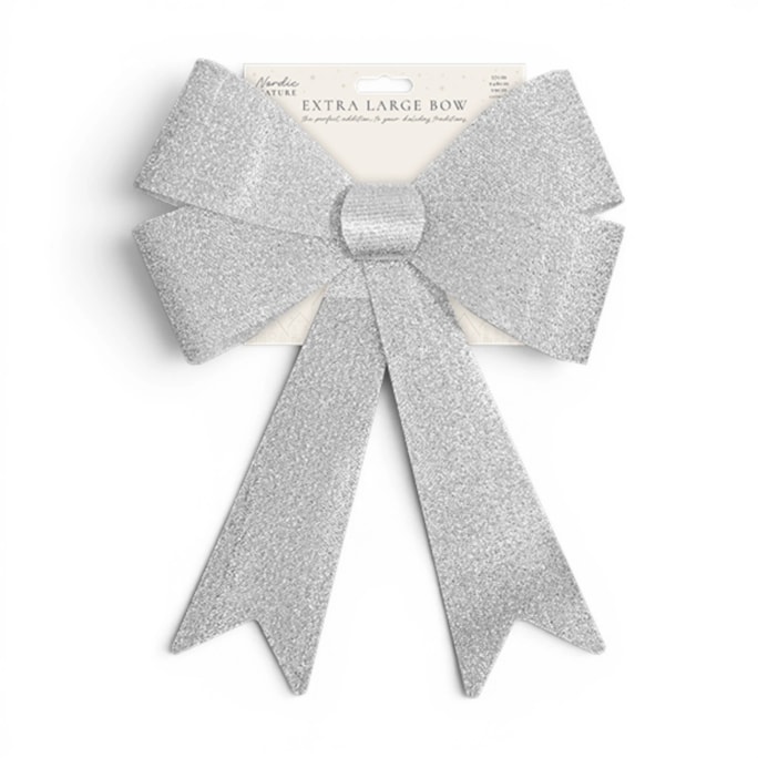 Wholesale Silver Extra Large Foil Bow 57cm x 48cm x 9cm | Wholesale Direct