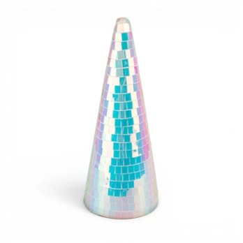 Wholesale Iridescent Disco Tree Cone Ornament 26cm | Wholesale Direct