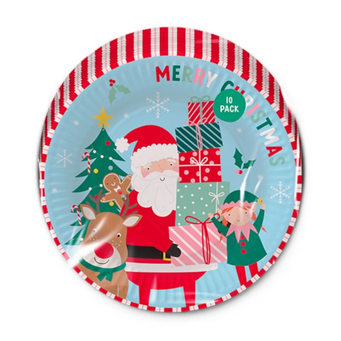 Wholesale Plastic Free Christmas Kids Printed Paper Plates 10pk CDU | Wholesale Direct