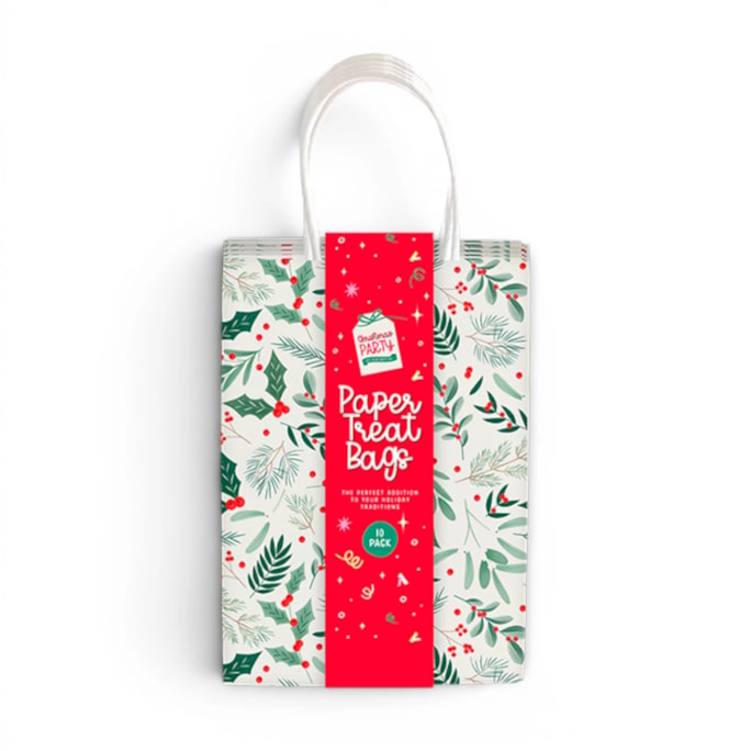 Wholesale Christmas Printed Paper Treat Bags 10pk | Wholesale Direct