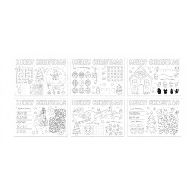 Wholesale Christmas Colour In Your Own Placemat 6pk | Wholesale Direct Wholesale Christmas Colour In Your Own Placemat 6pk | Wholesale Direct