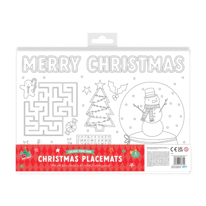 Wholesale Christmas Colour In Your Own Placemat 6pk | Wholesale Direct Wholesale Christmas Colour In Your Own Placemat 6pk | Wholesale Direct